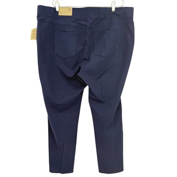 St Johns Bay Women's Tummy Panel Pull-on Skinny Leg Stretch Navy Leggings 3X NWT - Picture 2 of 12